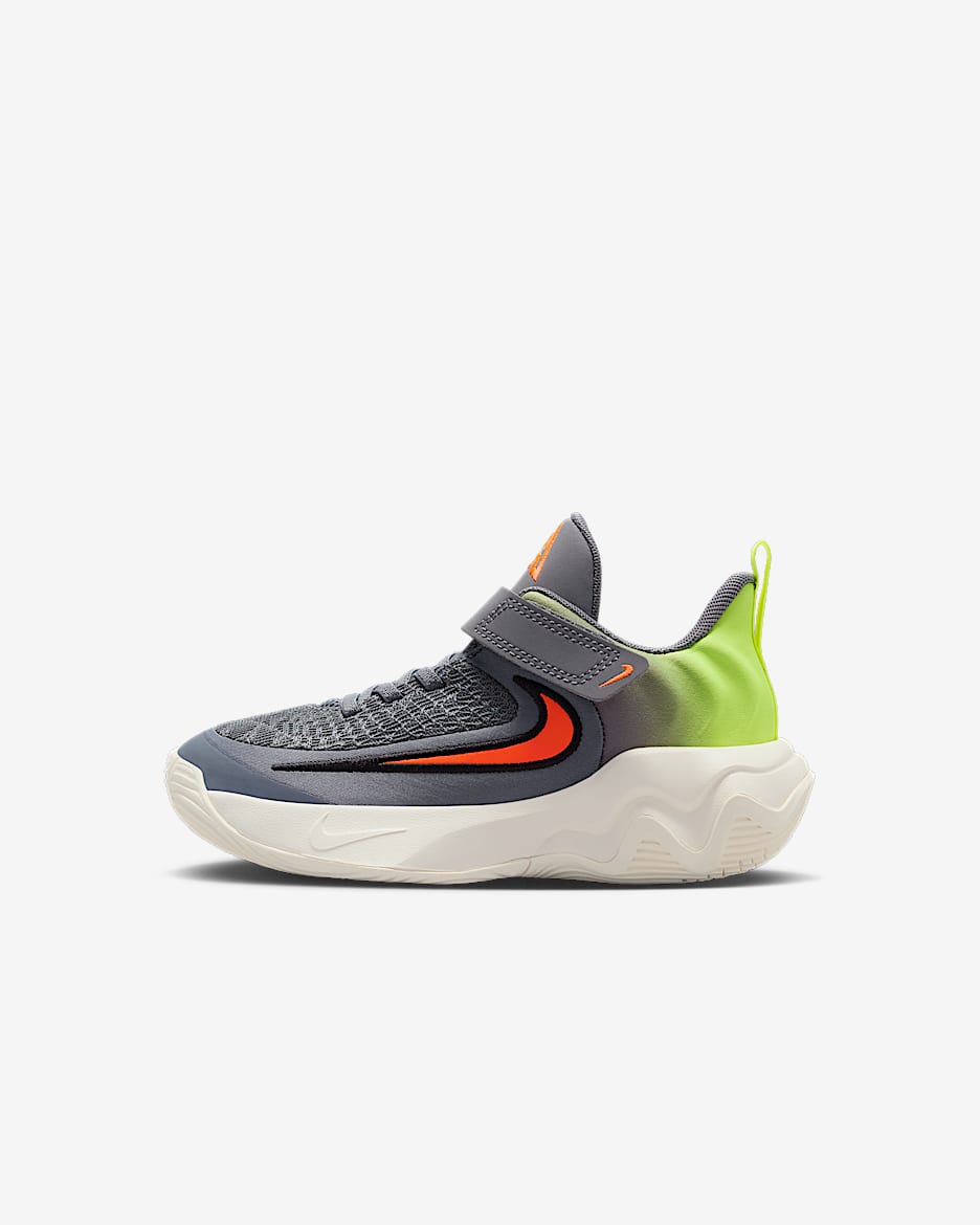 Giannis Immortality 4 耐克字母哥幼童运动鞋 - 乌紫/荧光黄/帆白/鲜橙红