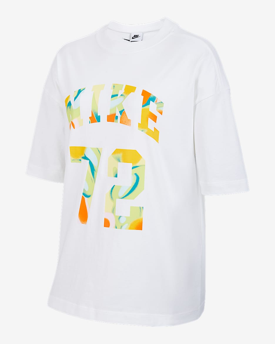 Nike Sportswear 大童（女孩）Oversize 风T恤 - 白色