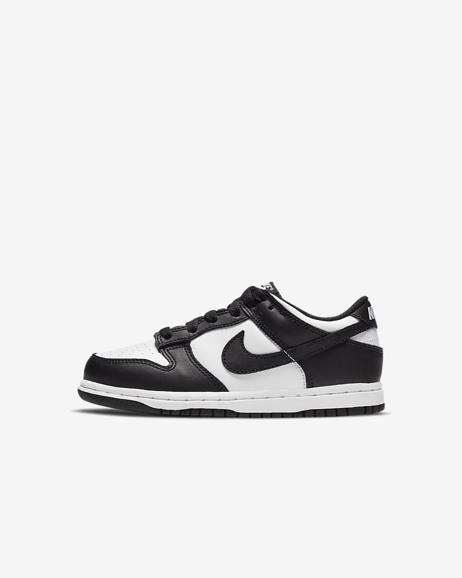 Nike Dunk Low 幼童运动童鞋板鞋 - 白色/白色/黑