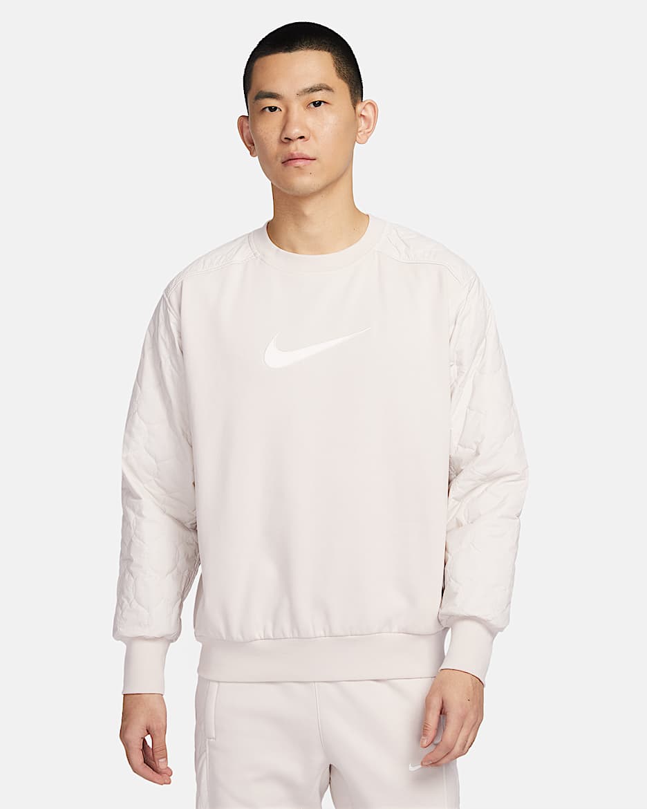 Nike Standard Issue 男子速干加绒拼接篮球圆领运动衫 - 浅土褐/帆白