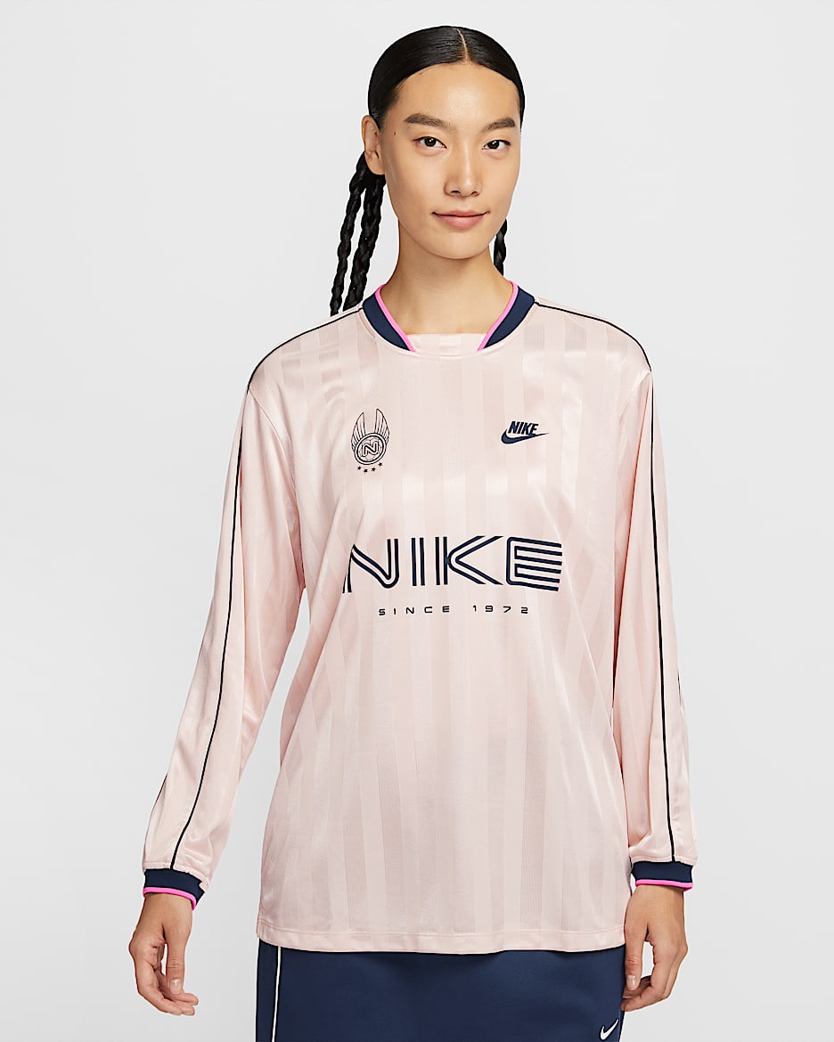 Nike Sportswear 女子长袖针织上衣 - 砂岩灰粉/深藏青