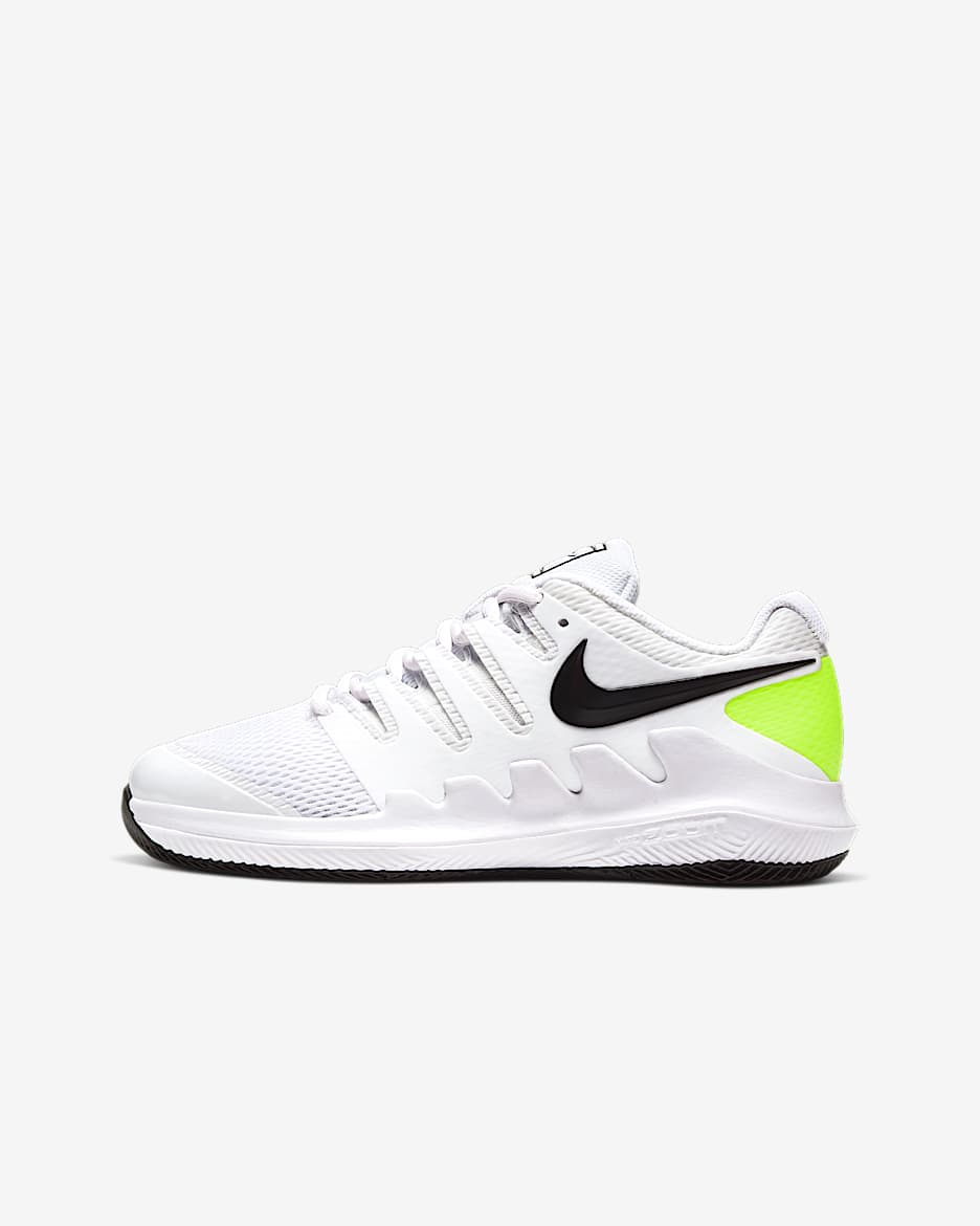NikeCourt Jr. Vapor X 大童网球鞋 - 白色/荧光黄/黑