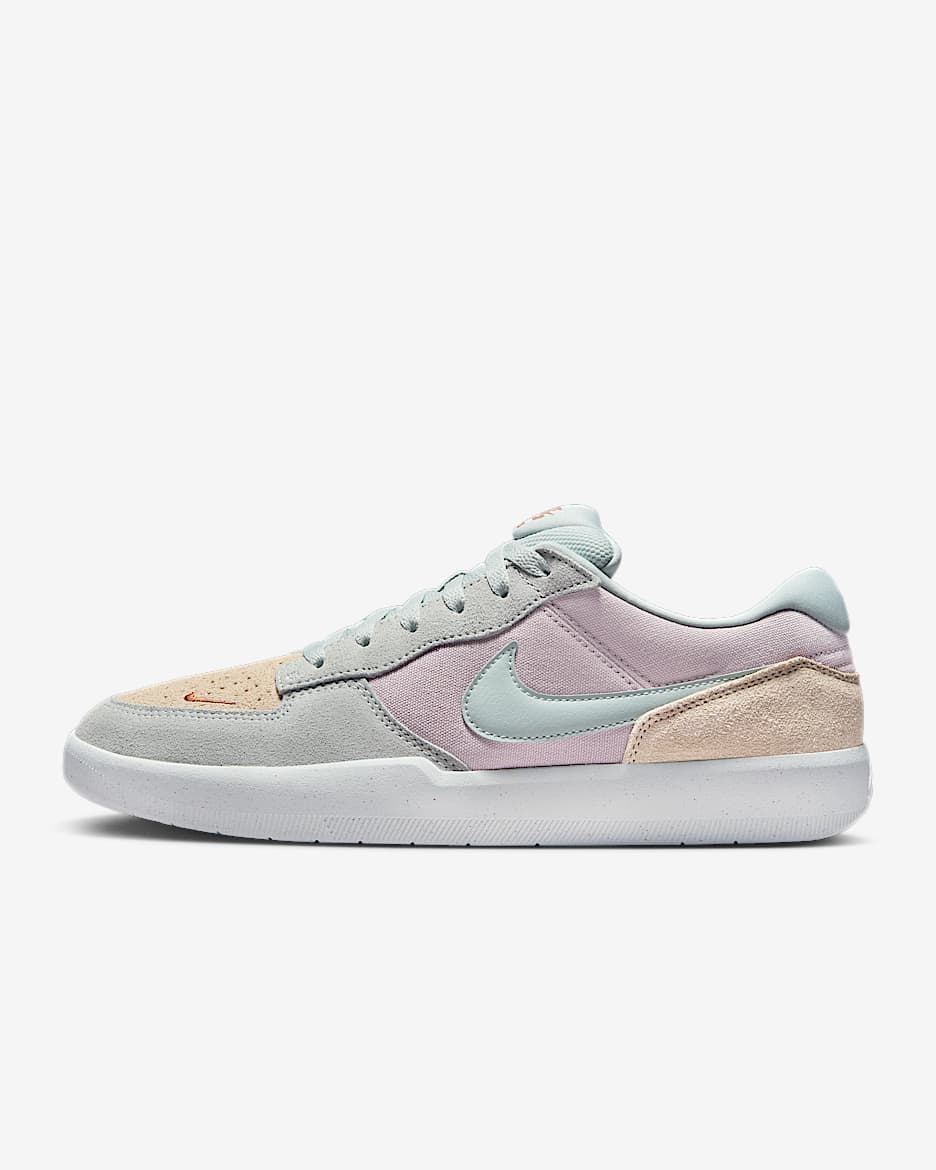 Nike SB Force 58 男/女滑板鞋 - 灰紫/沙堆白/山峰白/浅银