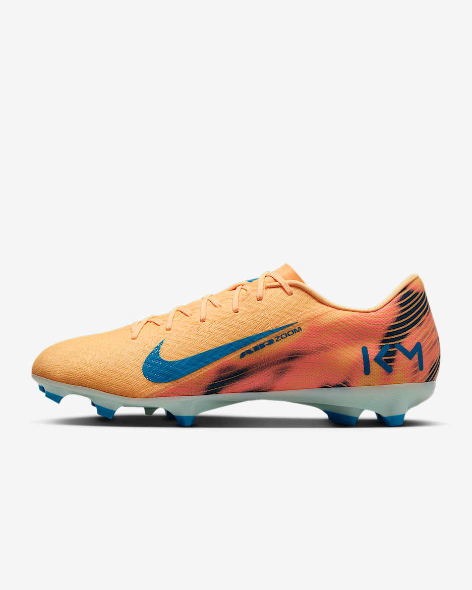 Nike Mercurial Vapor 16 Academy "Kylian Mbappé" 耐克刺客系列姆巴佩男/女 MG 多种场地低帮足球鞋 - 浅甜瓜橙/伊格鲁蓝/孔雀蓝