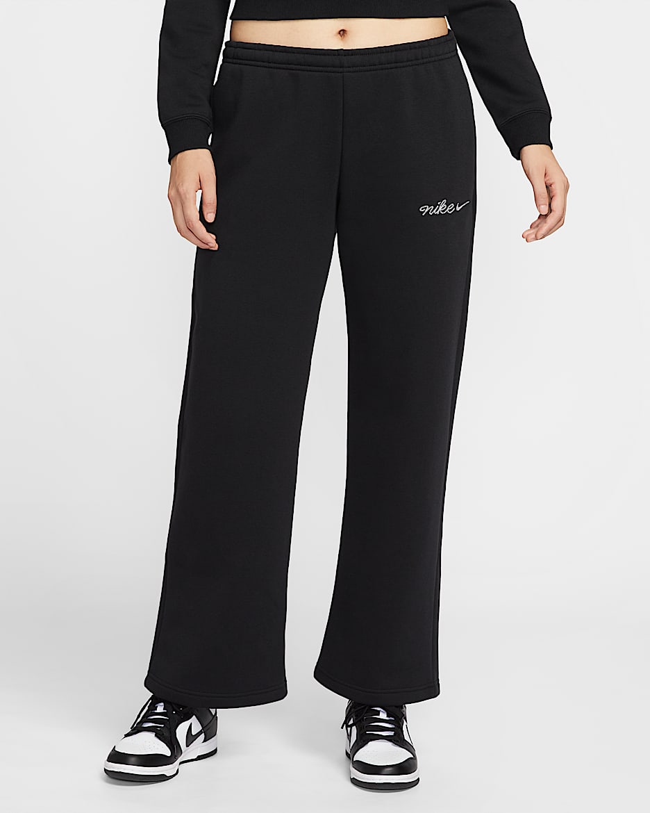 Nike Sportswear Phoenix Fleece 女子加绒直筒运动裤 - 黑