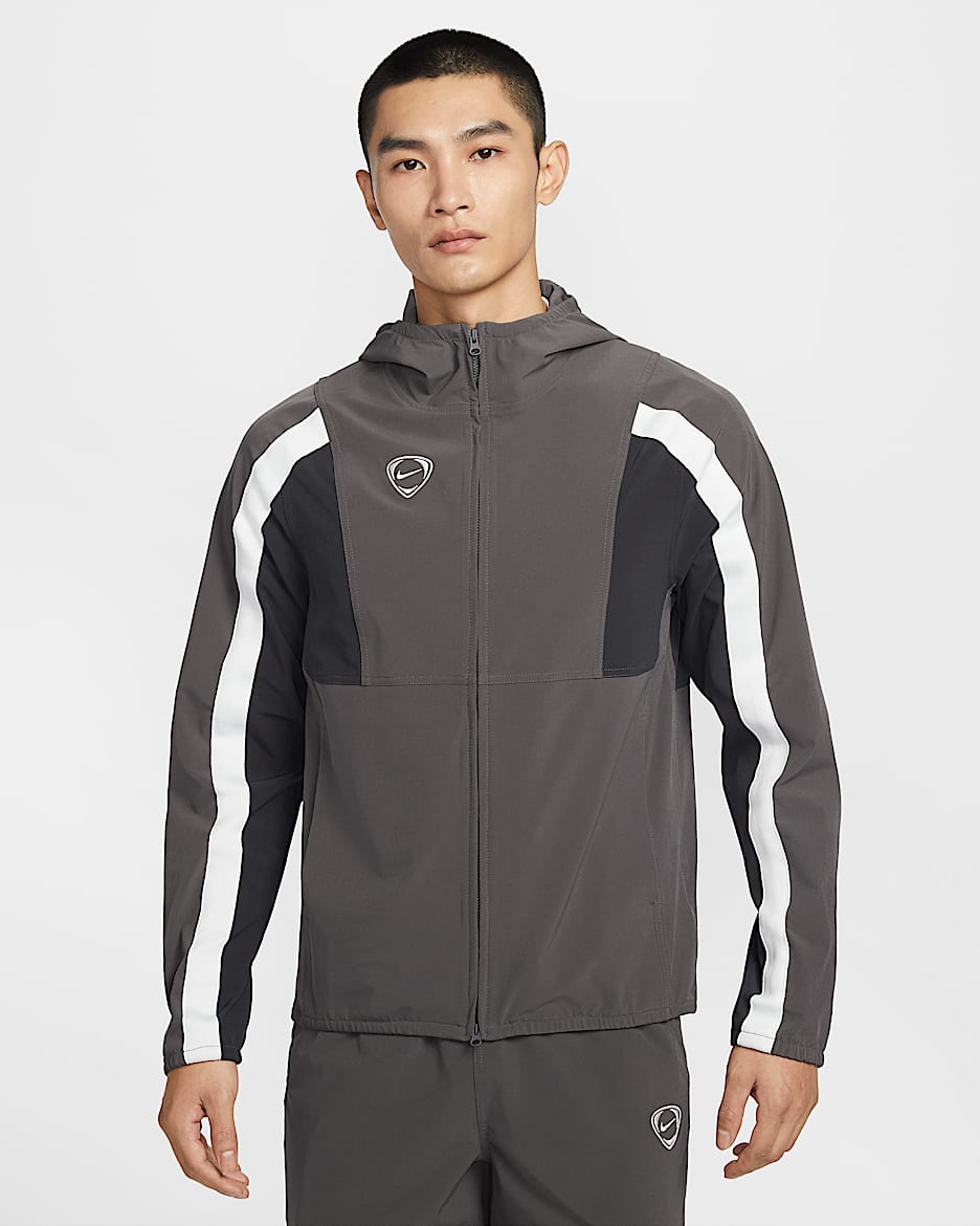 Nike Energy Repel 男子拒水足球梭织夹克 - 中灰/灰黑/山峰白/山峰白