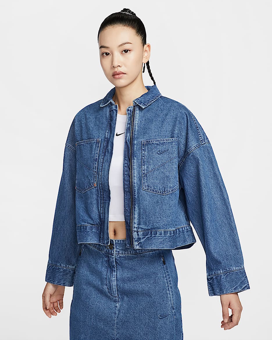 Nike Sportswear 女子牛仔夹克 - 中蓝