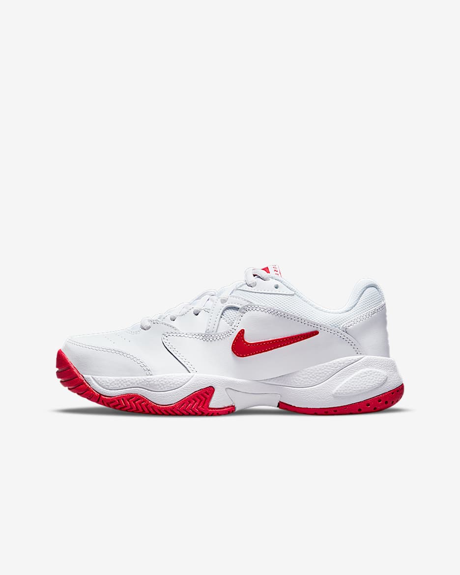NikeCourt Jr. Lite 2 大童网球鞋 - 白色/大学红