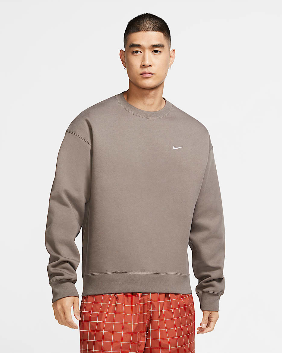 NikeLab 男子加绒圆领上衣 - 橄榄灰