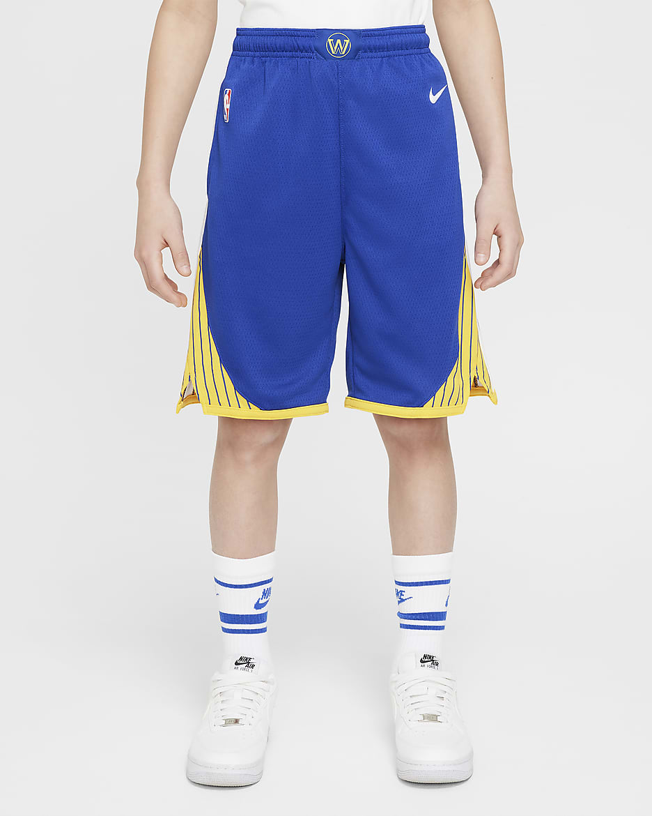 金州勇士队 Icon Edition Nike NBA Swingman 大童（男孩）速干短裤 - 灯草蓝