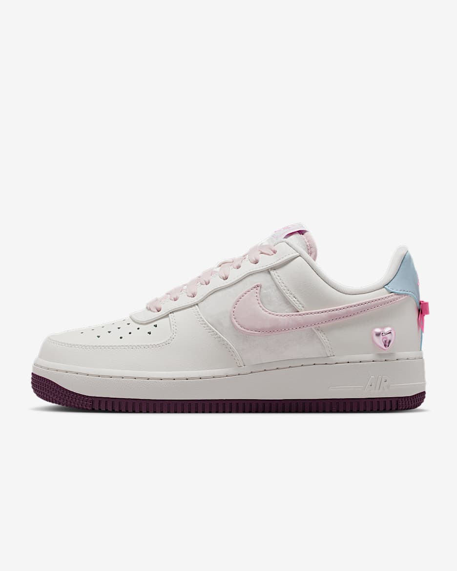 Nike Air Force 1 '07 女子空军一号运动鞋 - 帆白/帆白/浅军械蓝/砂岩灰粉