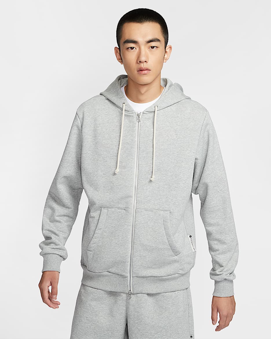Nike Standard Issue Dri-FIT 男子速干全长拉链开襟篮球连帽衫 - 调色暗灰/淡象牙白
