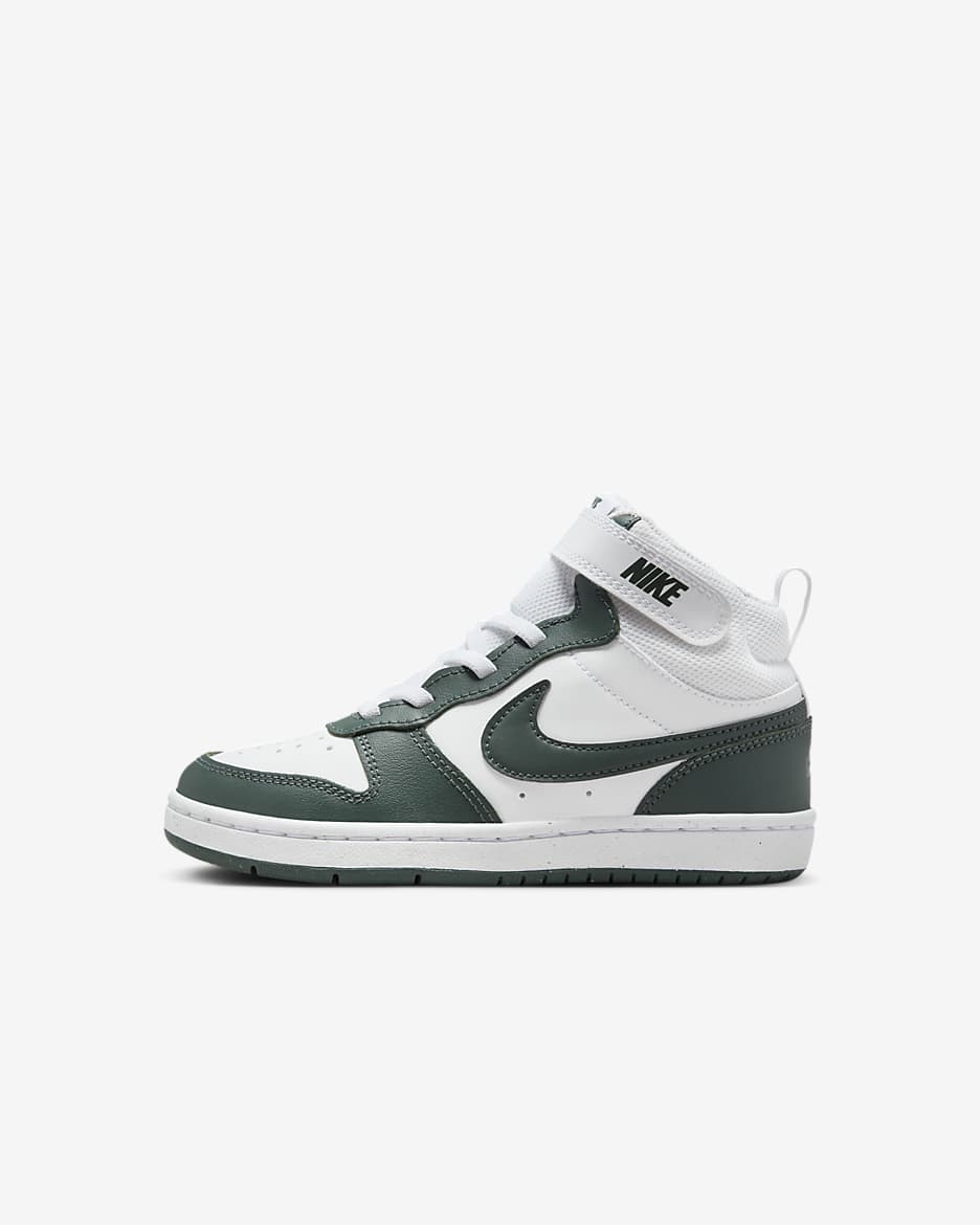 Nike Court Borough Mid 2 耐克酷菠萝幼童运动鞋 - 白色/绿古色