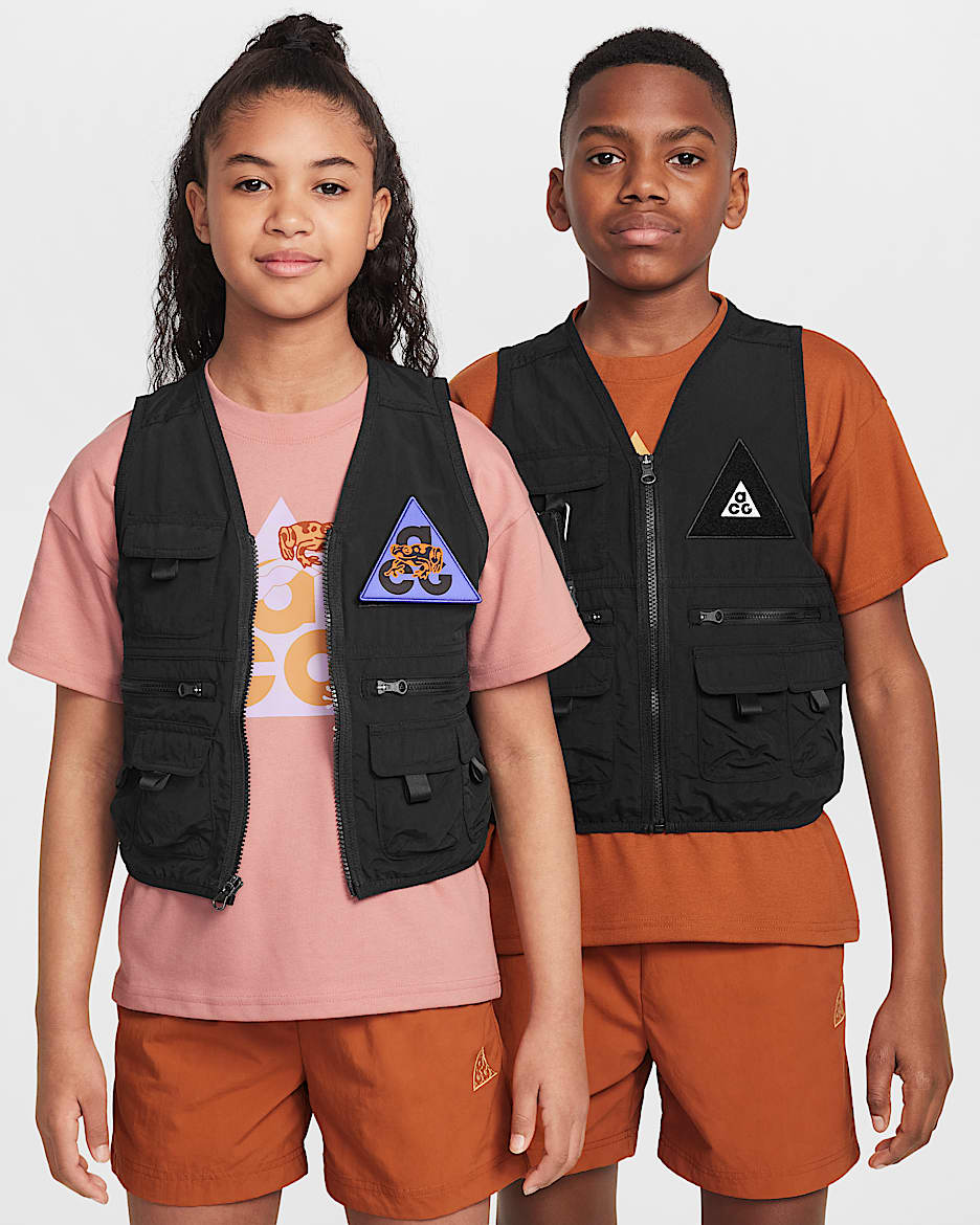 Nike ACG 大童机能风马甲 - 黑/黑/黑