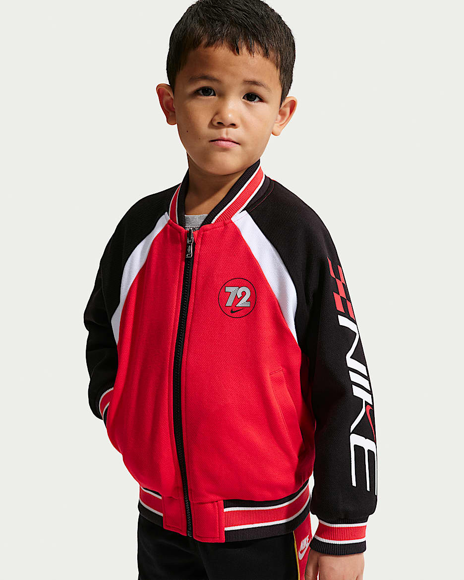 Nike 幼童双面穿提花夹克 - 黑/红色/白色/黑