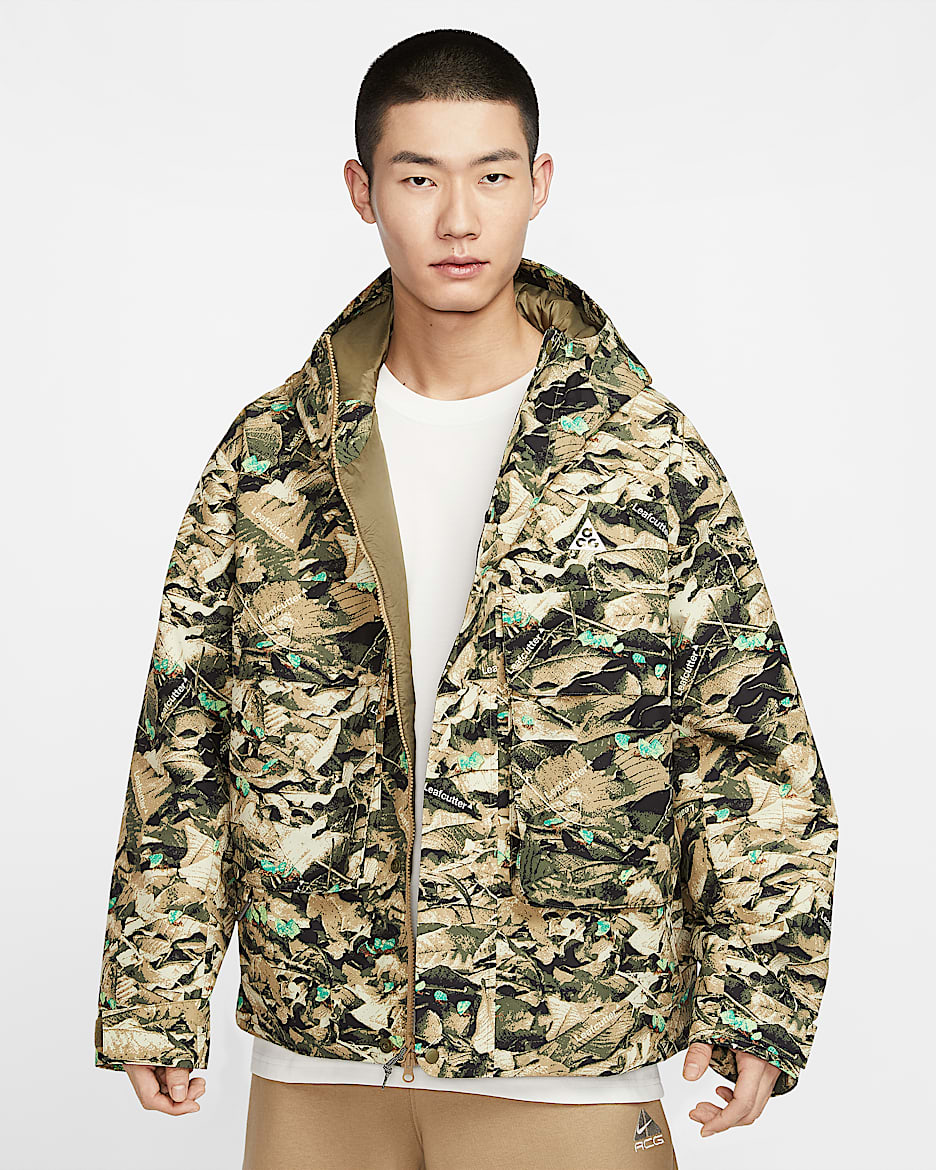 Nike ACG PrimaLoft® "Skull Peak" Storm-FIT 男子防风拒水全长拉链开襟夹克 - 杏茶色/中橄榄绿/中橄榄绿/山峰白