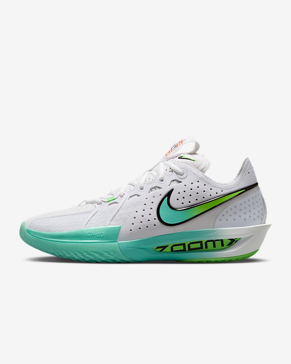 Nike G.T. Cut 3 EP 男/女 ZOOMX 实战篮球鞋 - 白色/冲击绿/黑/漂白宝石绿