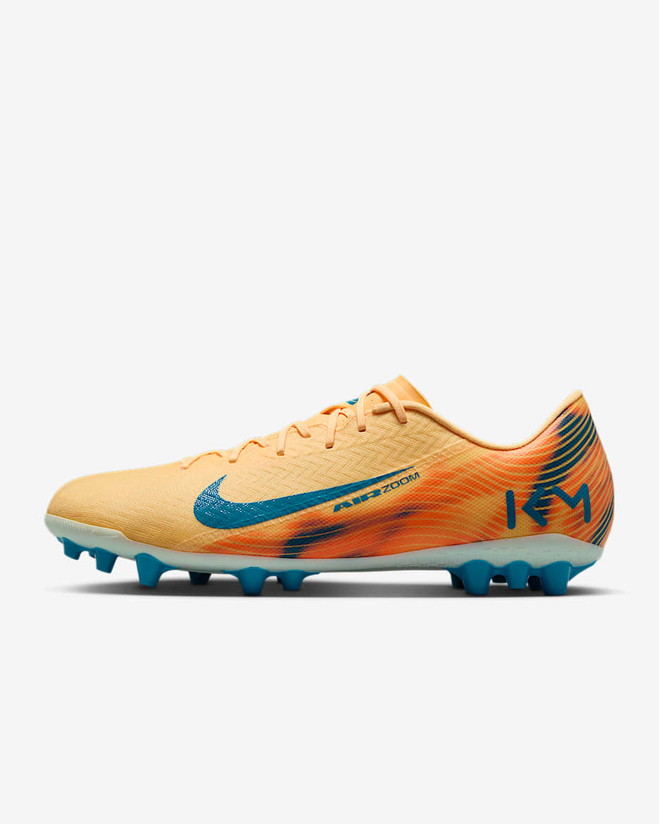 Nike Mercurial Vapor 16 Academy "Kylian Mbappé" 耐克刺客系列男/女人造草地足球鞋 - 浅甜瓜橙/伊格鲁蓝/孔雀蓝