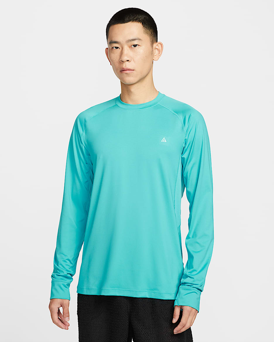 Nike ACG Dri-FIT 男子速干长袖修身运动上衣 - 仙人掌绿/波斯紫/透明粉/山峰白