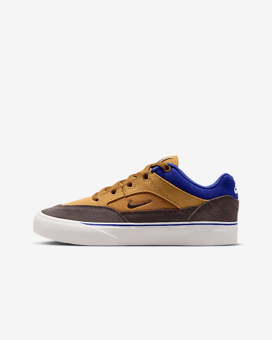 Nike SB Malor 大童薄底滑板鞋 - 麦黄/深夜蓝/山峰白/丝绒棕