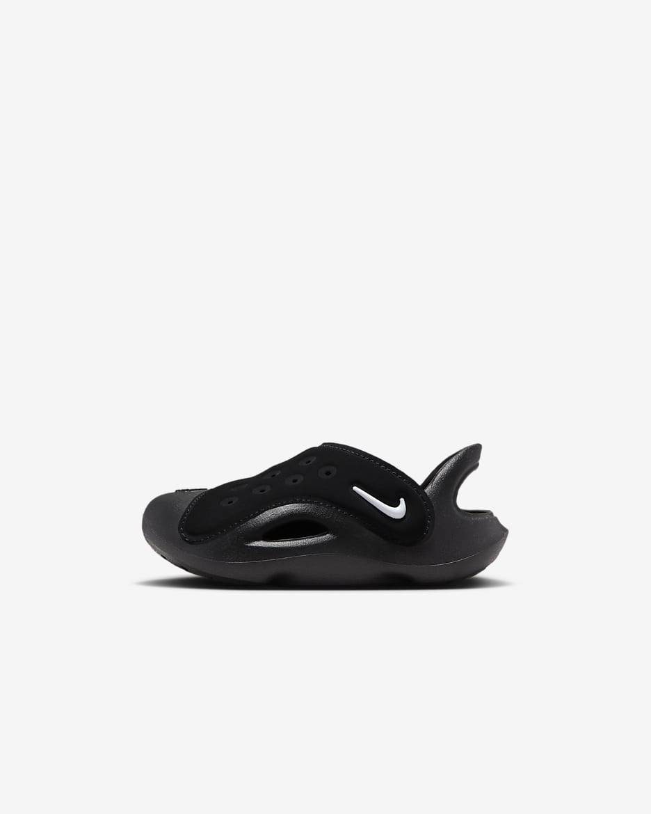 Nike Aqua Swoosh 婴童一脚蹬包头溯溪凉鞋 - 黑/煤黑/白色