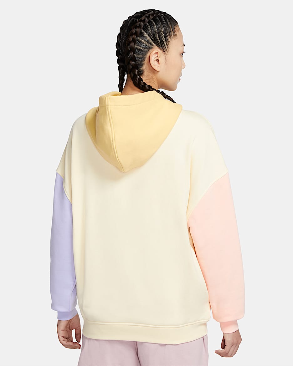 Nike Sportswear 女子套头连帽衫 - 椰奶色/氧气紫/水洗珊瑚红