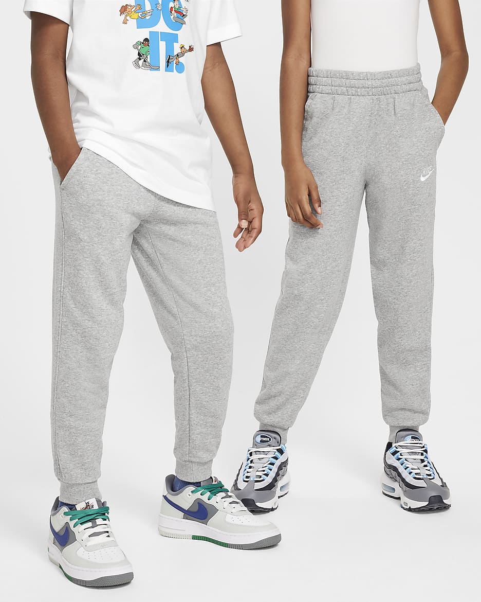 Nike Club Fleece 大童针织长裤 - 调色暗灰/基调灰/白色
