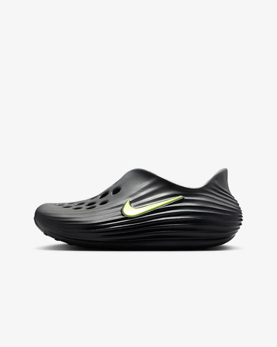 Nike ReactX Rejuven8 大童一脚蹬凉鞋流沙鞋 - 黑/冷灰/荧光黄