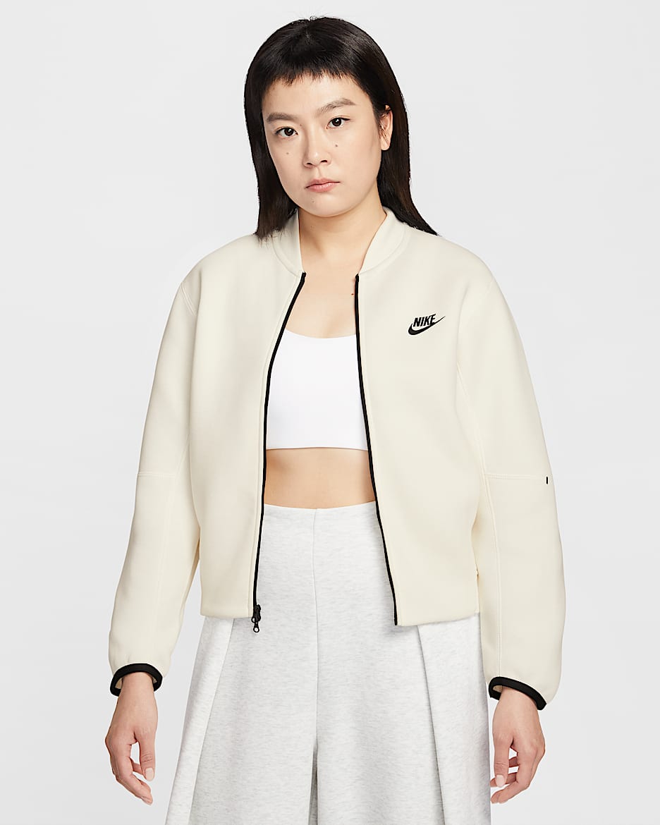 Nike Sportswear Tech Fleece 女子夹克 - 帆白/黑