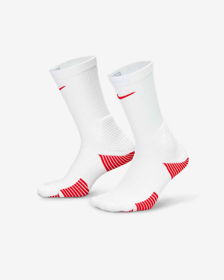 Nike Elite 2.0 舒适速干中筒运动袜(1 双) - 白色/大学红/大学红