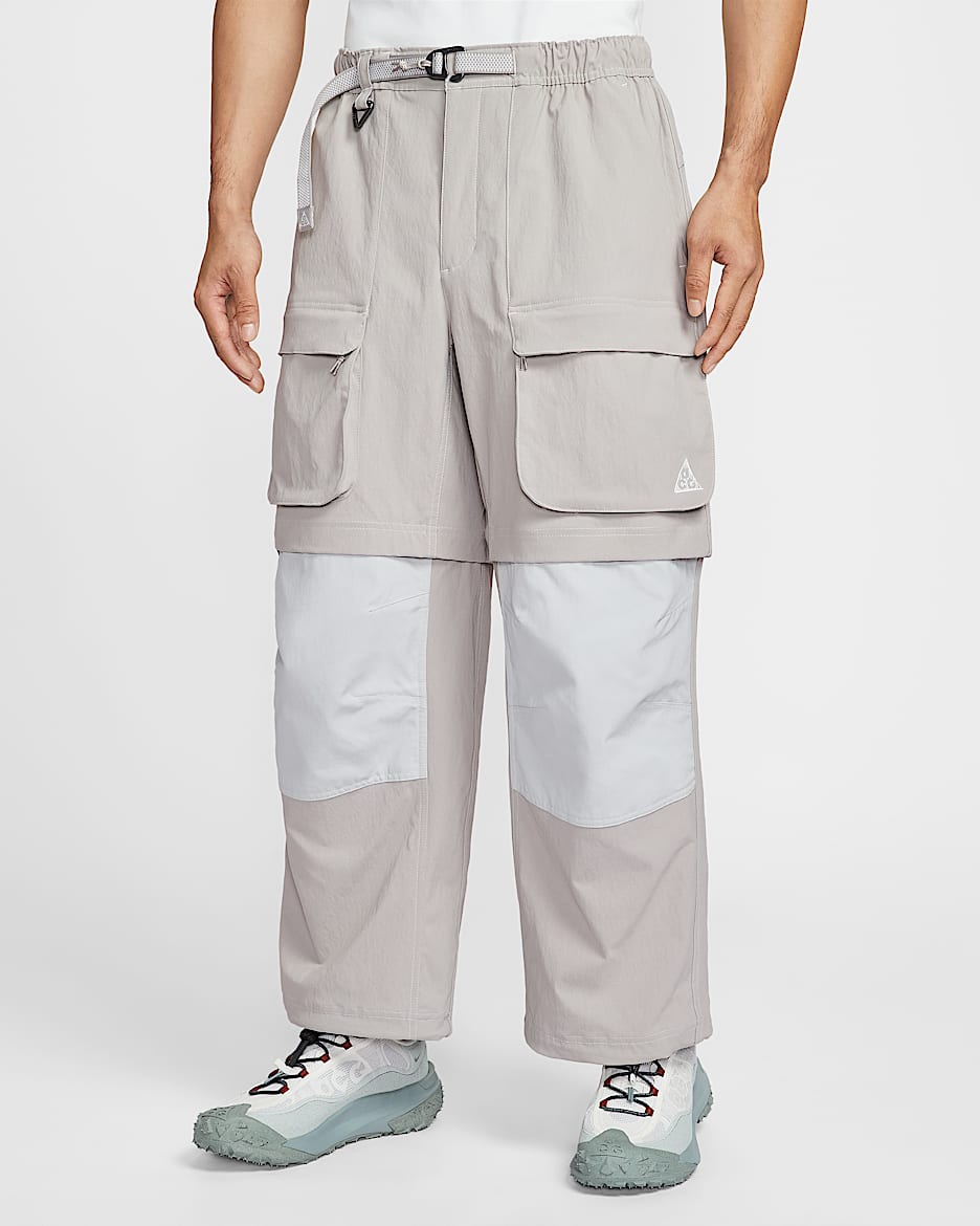 Nike ACG "Smith Summit" 男子拒水防晒可拆卸拉链工装长裤 - 大学灰/雾灰/山峰白