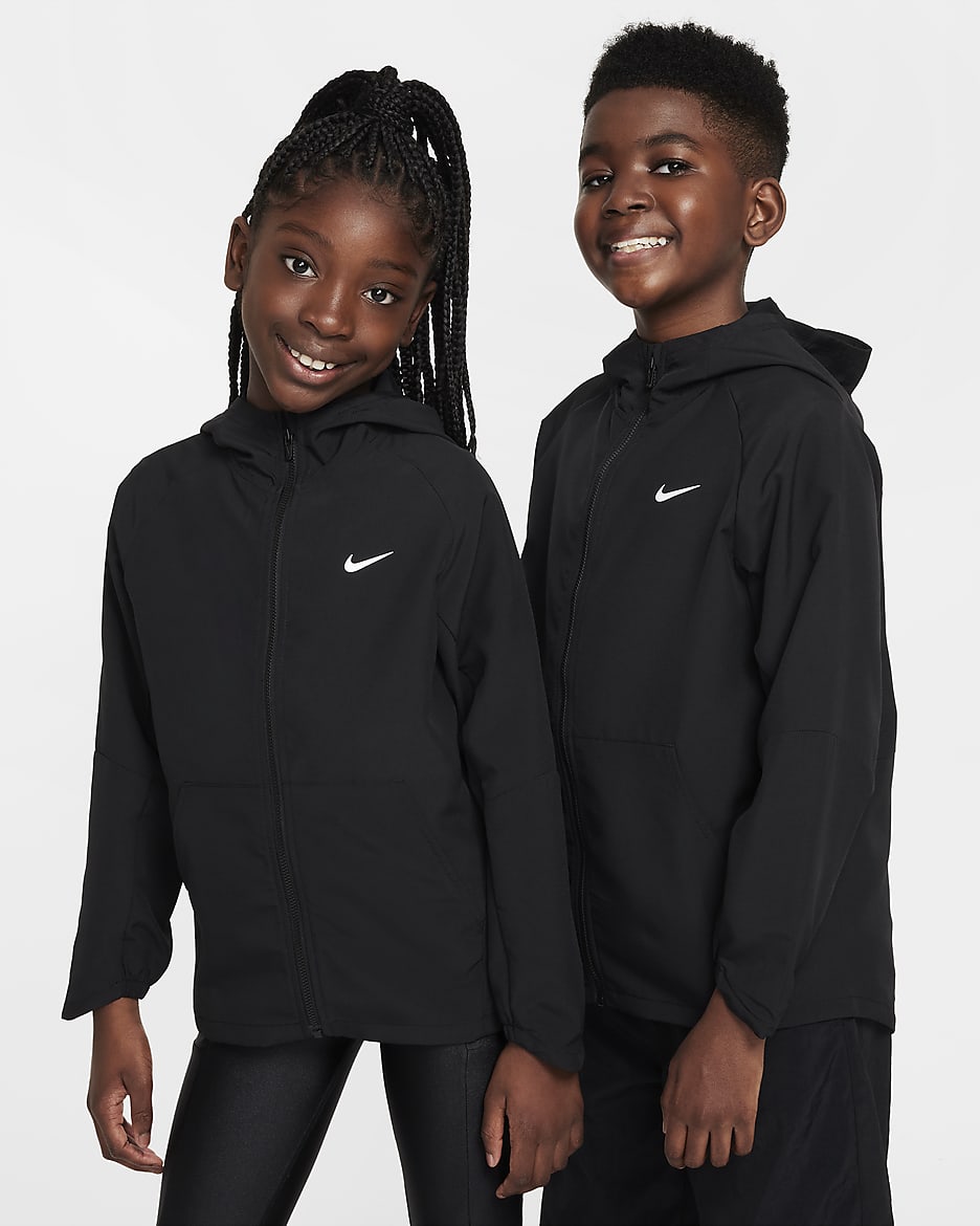 Nike Dri-FIT 大童速干训练夹克防晒衣 - 黑