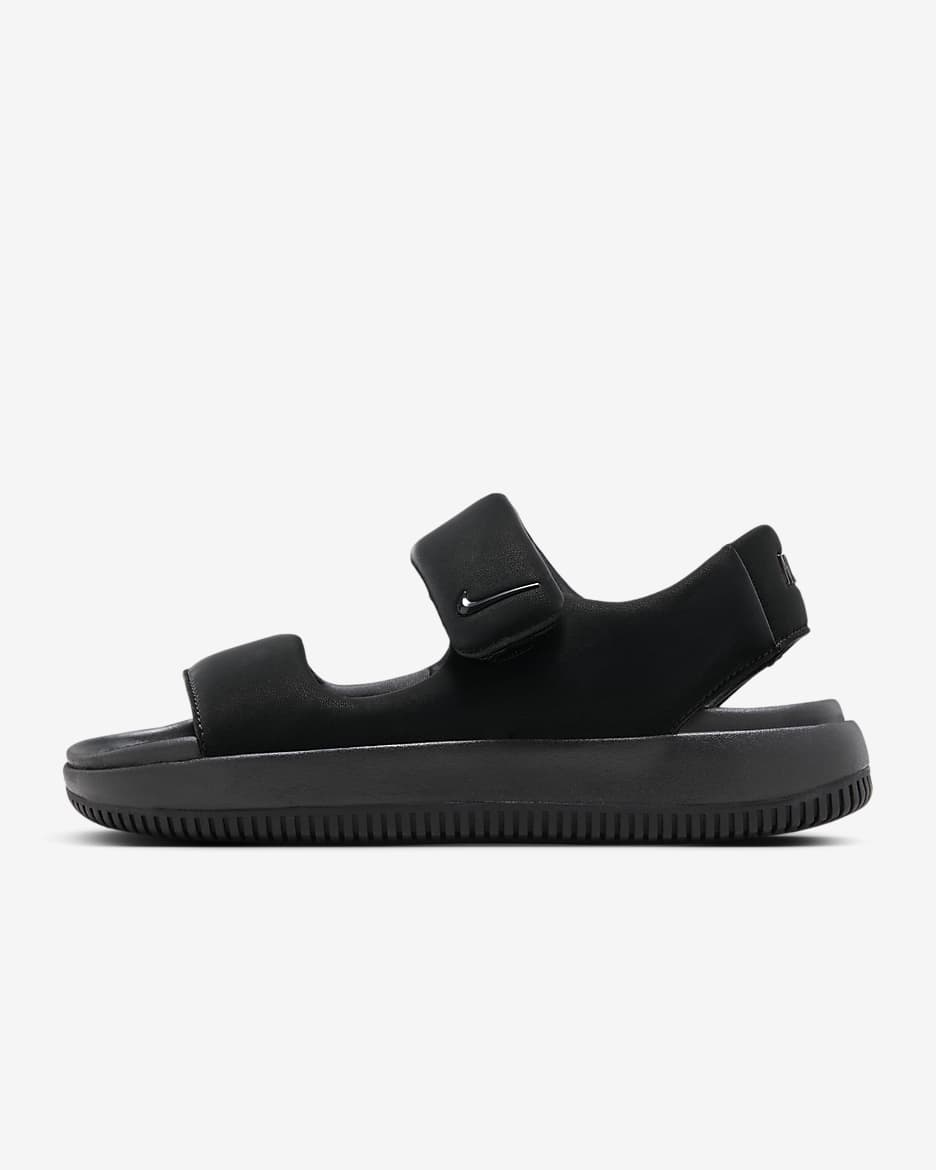 Nike Calm Sandal 女子亲肤蓬松面包凉鞋 - 黑/黑/黑