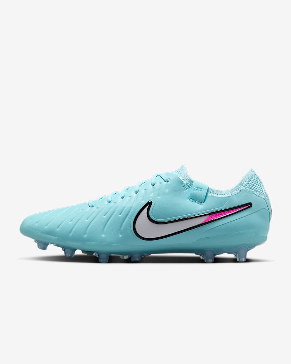 Nike Tiempo Legend 10 Elite 耐克传奇系列男/女人造草地低帮足球鞋 - 粉蓝/白色