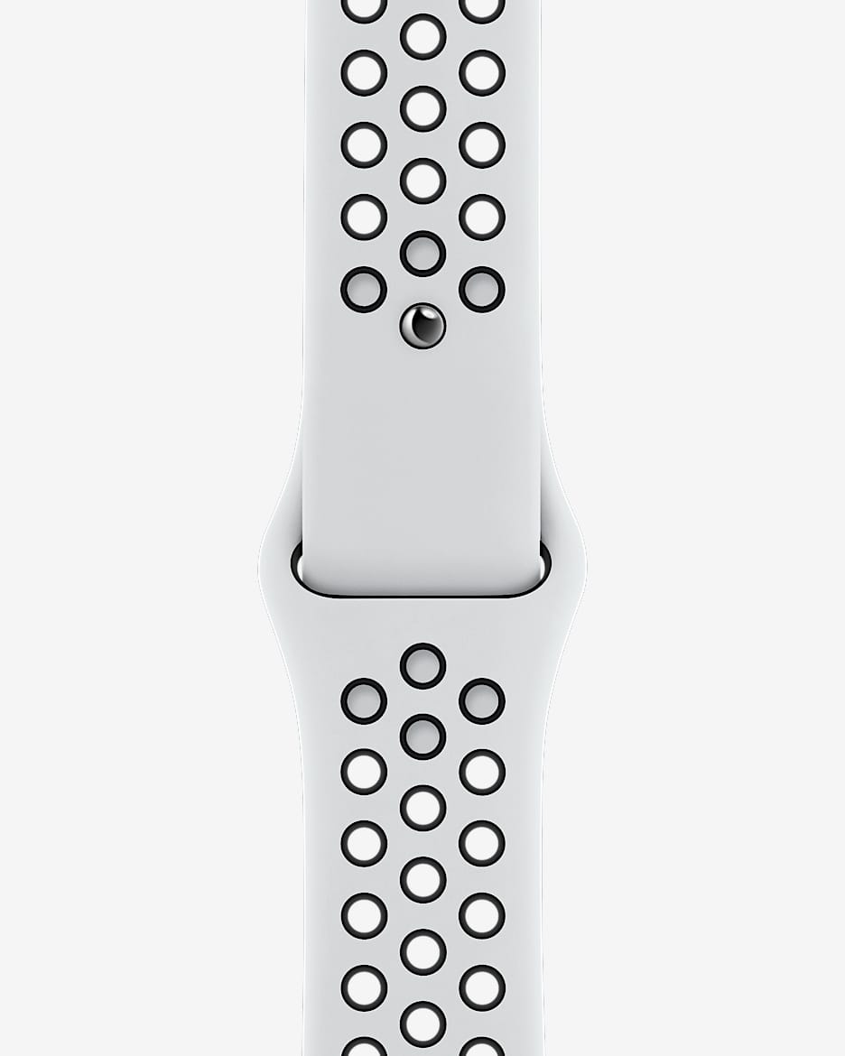 45 毫米白金色/黑色 Nike 运动表带 - 标准号 - 白金色/黑