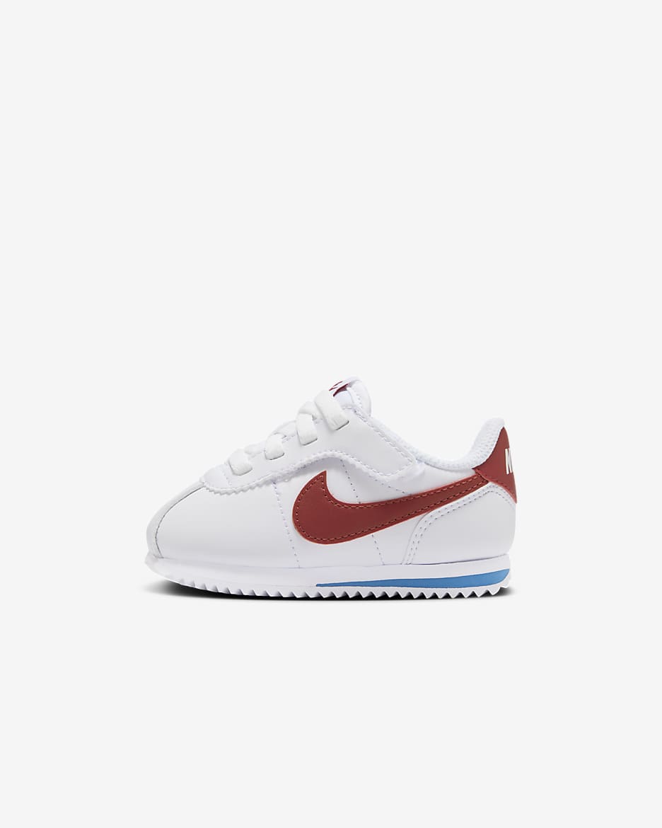 Nike Cortez EasyOn 婴童魔术贴易穿脱复古运动鞋（亲子款） - 白色/校园蓝/校园红