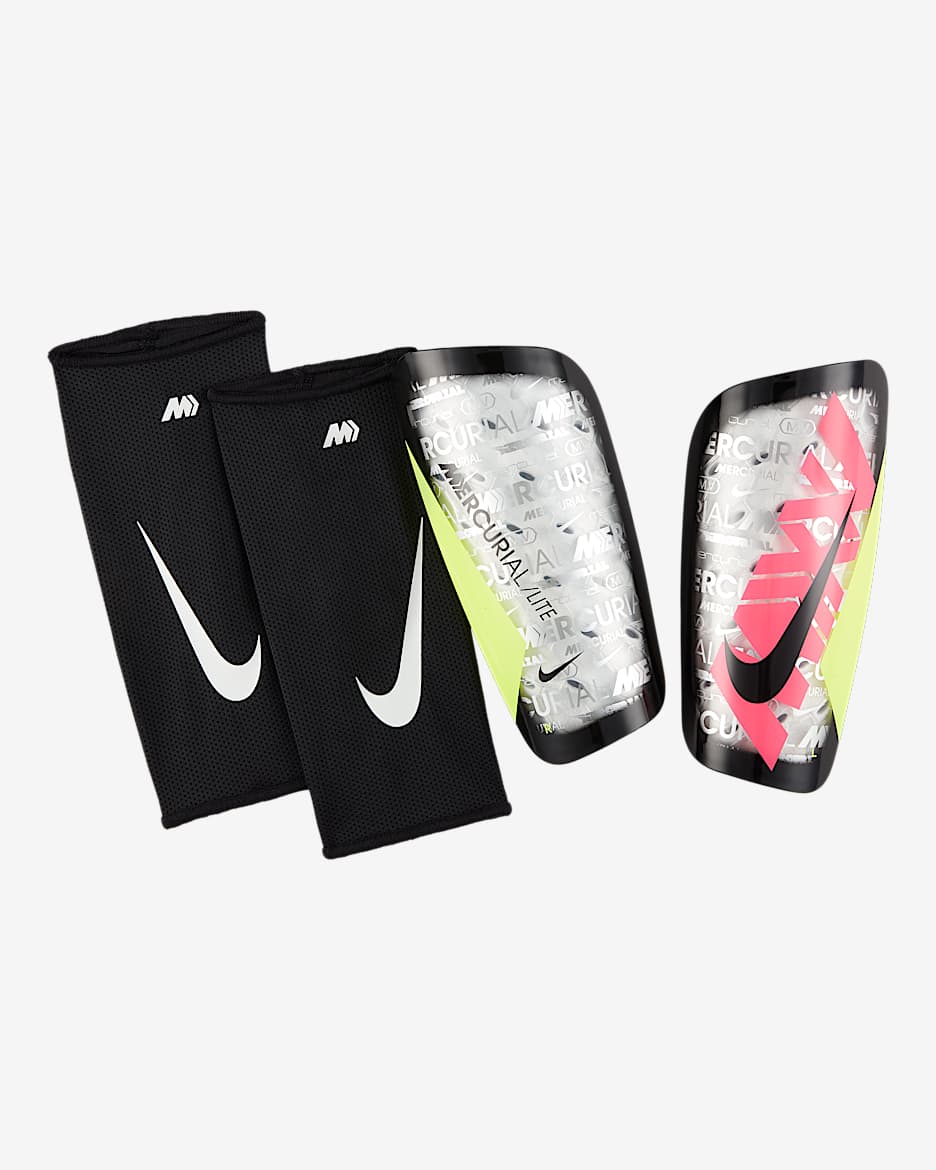 Nike Mercurial Lite 25 耐克刺客系列足球护腿板（1 对） - 清透色/透明粉/荧光黄/黑