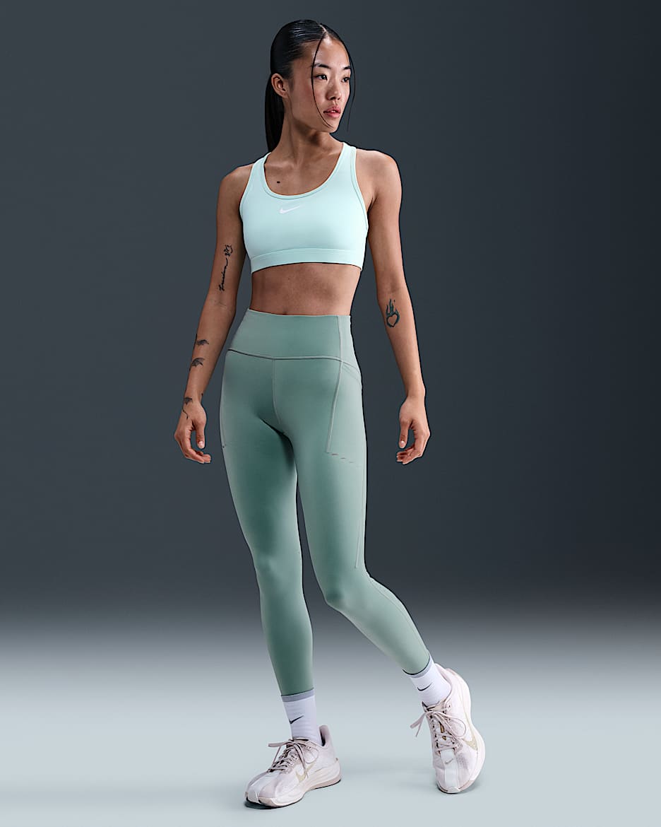 Nike Swift 女子速干高腰口袋跑步九分紧身裤 - 大炮灰