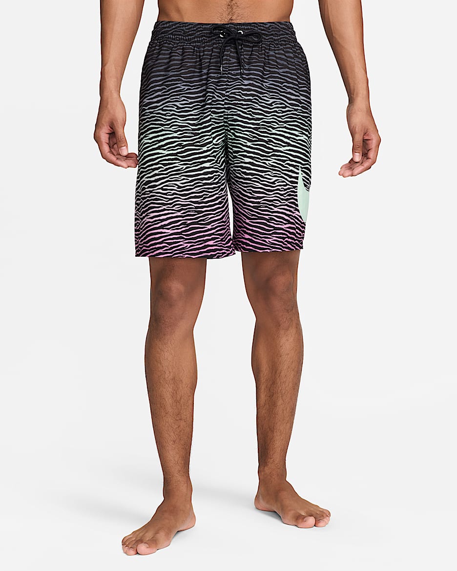 Nike Swim 男子沙滩短裤 - 黑/蒸气绿/俏皮粉/蒸气绿