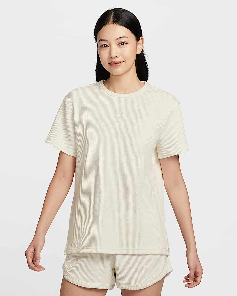 Nike Sportswear Chill Waffle 女子宽松短袖上衣 - 帆白/帆白
