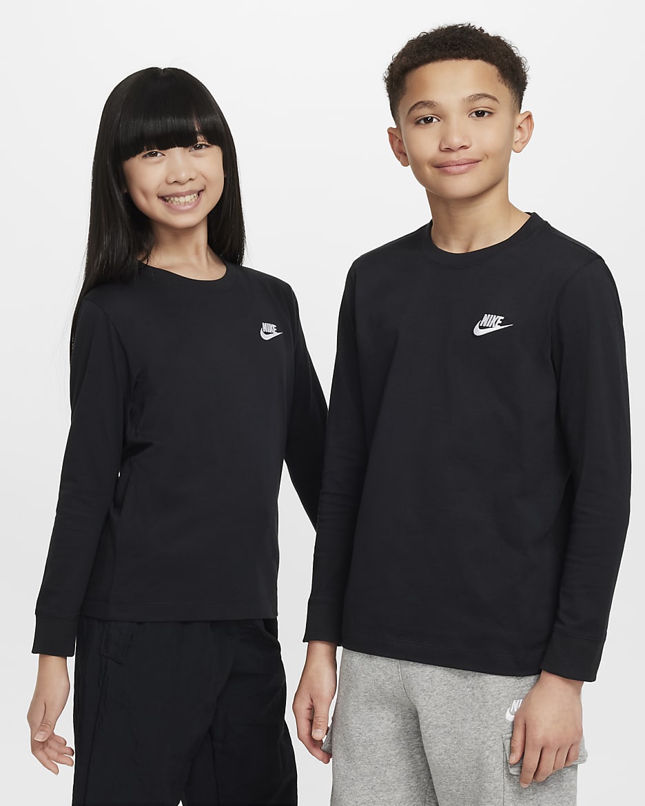 Nike Sportswear 大童长袖T恤 - 黑
