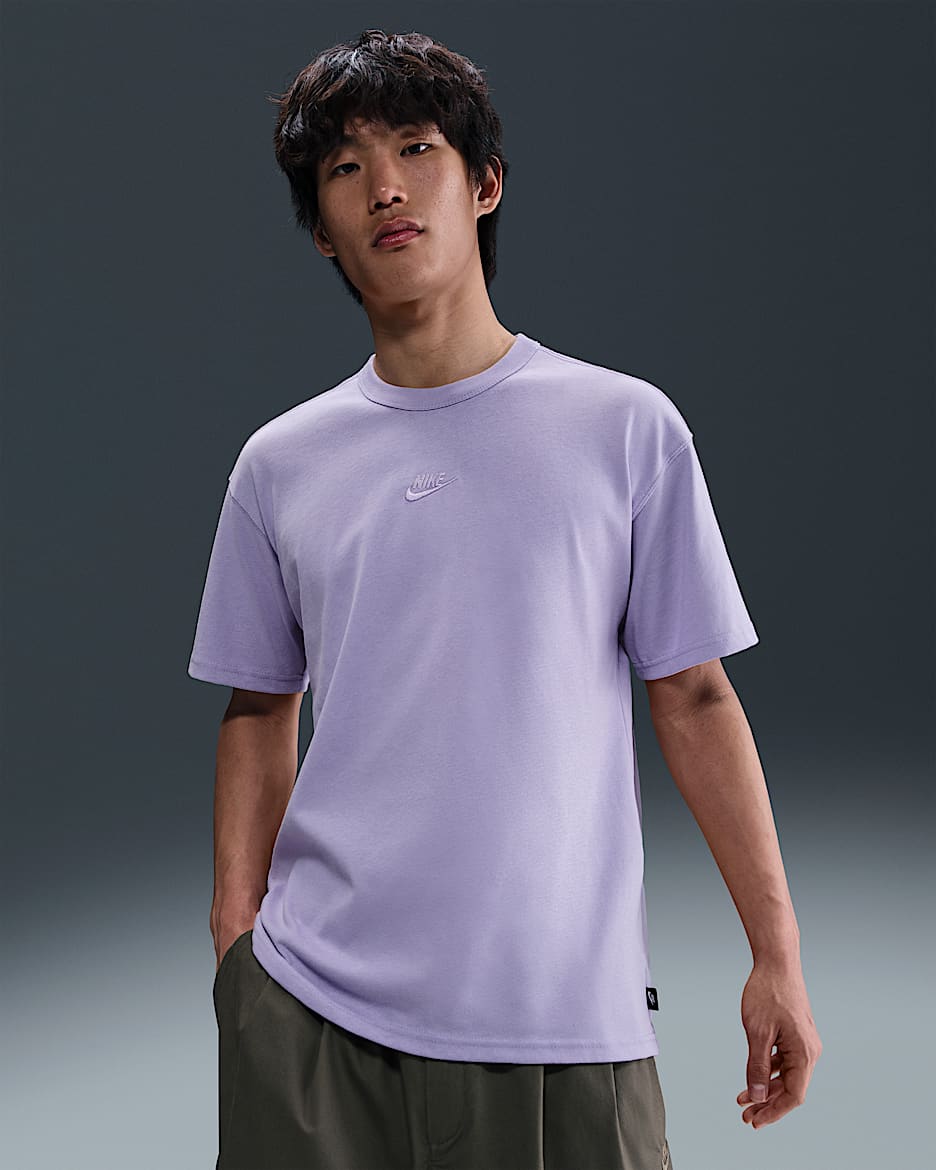 Nike Sportswear Premium Essentials 男子厚实棉料宽松舒适纯棉T恤 - 绣球花紫