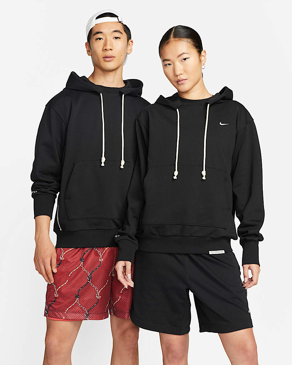 Nike Dri-FIT Standard Issue 男子速干套头篮球连帽衫 - 黑/淡象牙白
