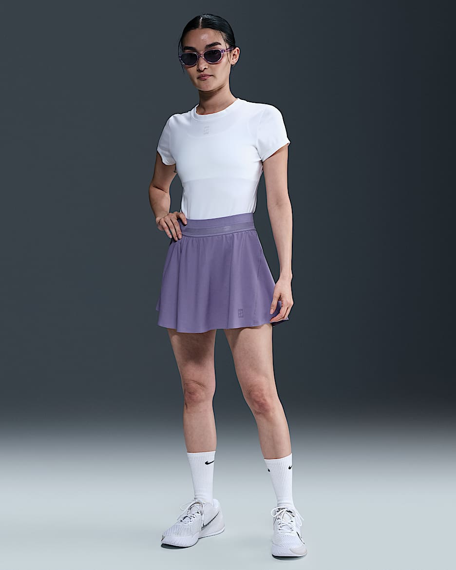 NikeCourt Advantage Dri-FIT 女子速干网球半身裙 - 暗紫/暗紫