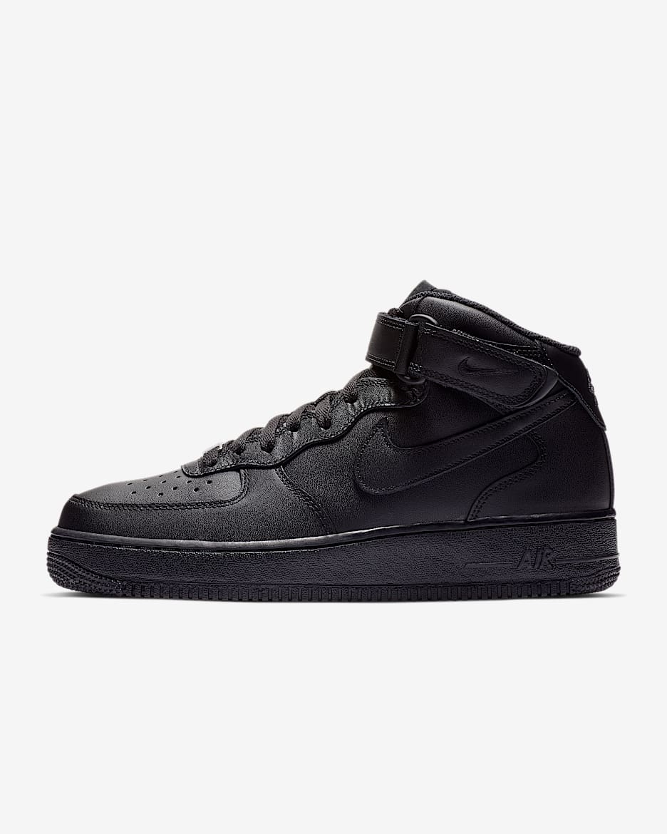 Nike Air Force 1 Mid '07 男子空军一号运动鞋 - 黑/黑