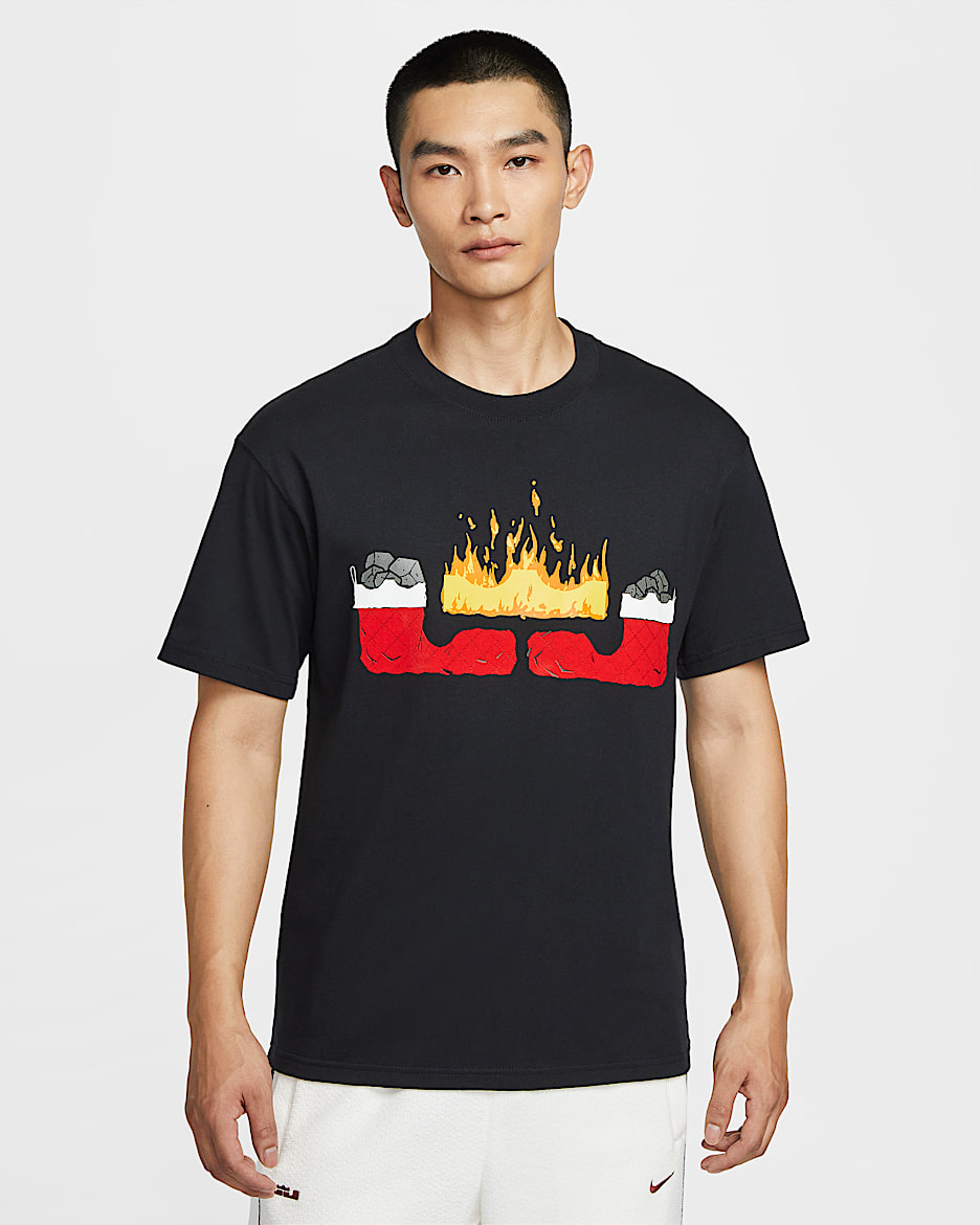 LeBron "Stocking Stuffer" 圣诞系列詹姆斯“圣诞王牌”男子篮球T恤 - 黑