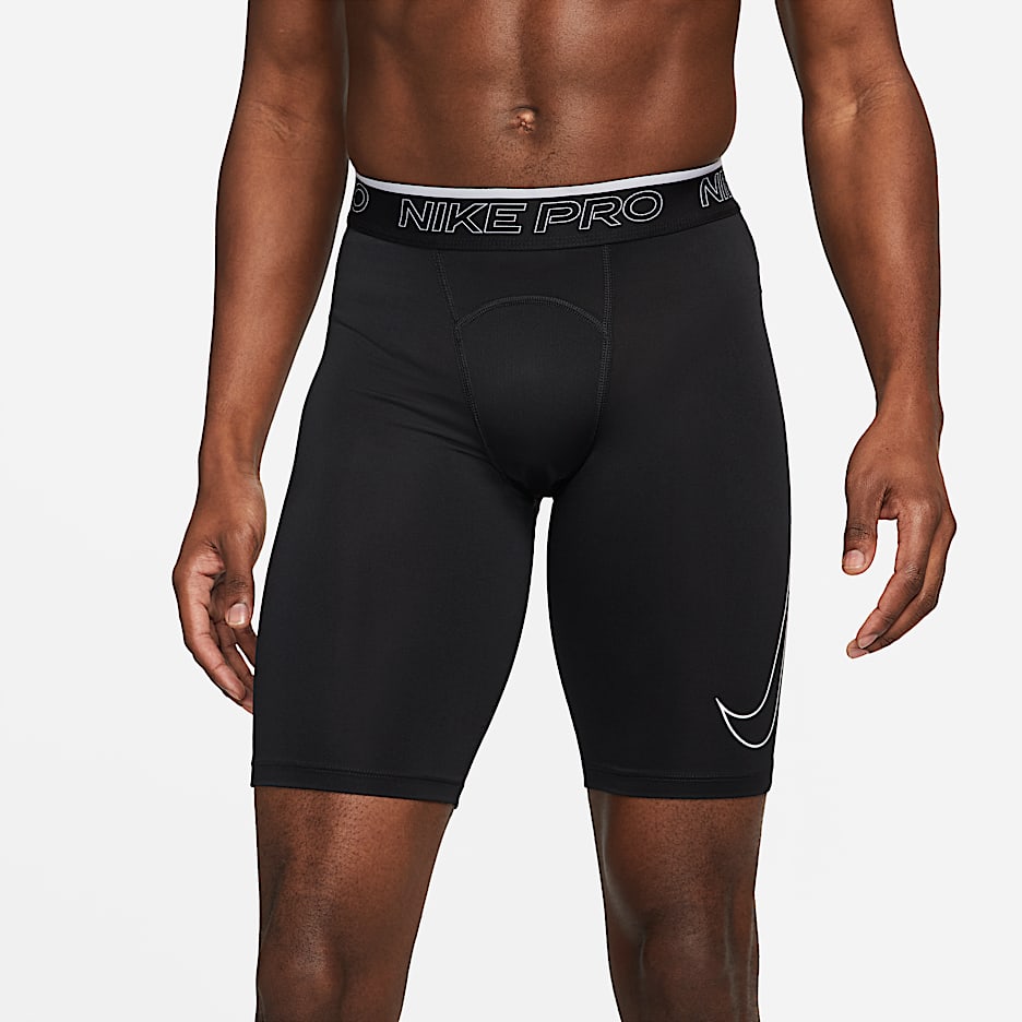 Nike Pro Dri-FIT 男子速干训练紧身短裤 - 黑/白色