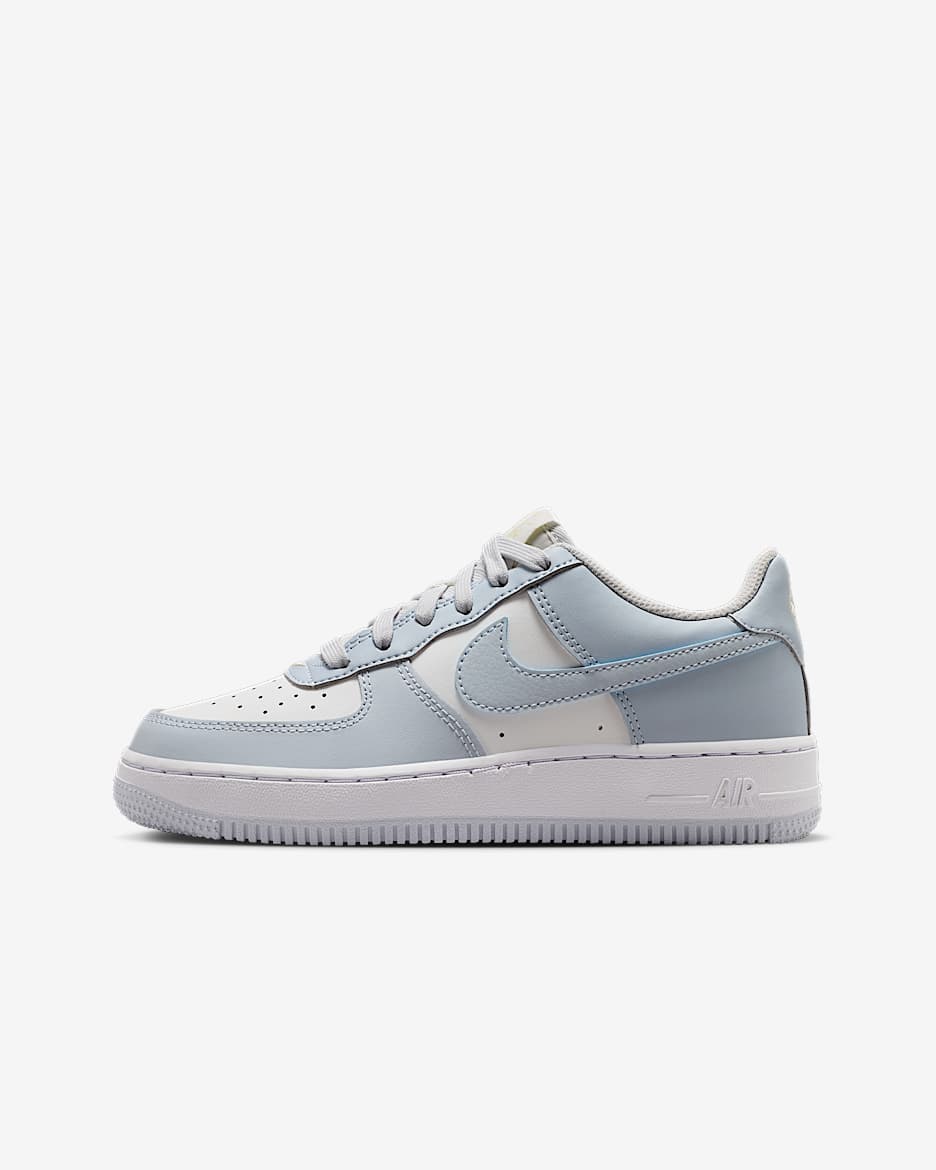 Nike Air Force 1 大童空军一号运动鞋 - 浅银灰/石膏色/白色/浅蓝灰