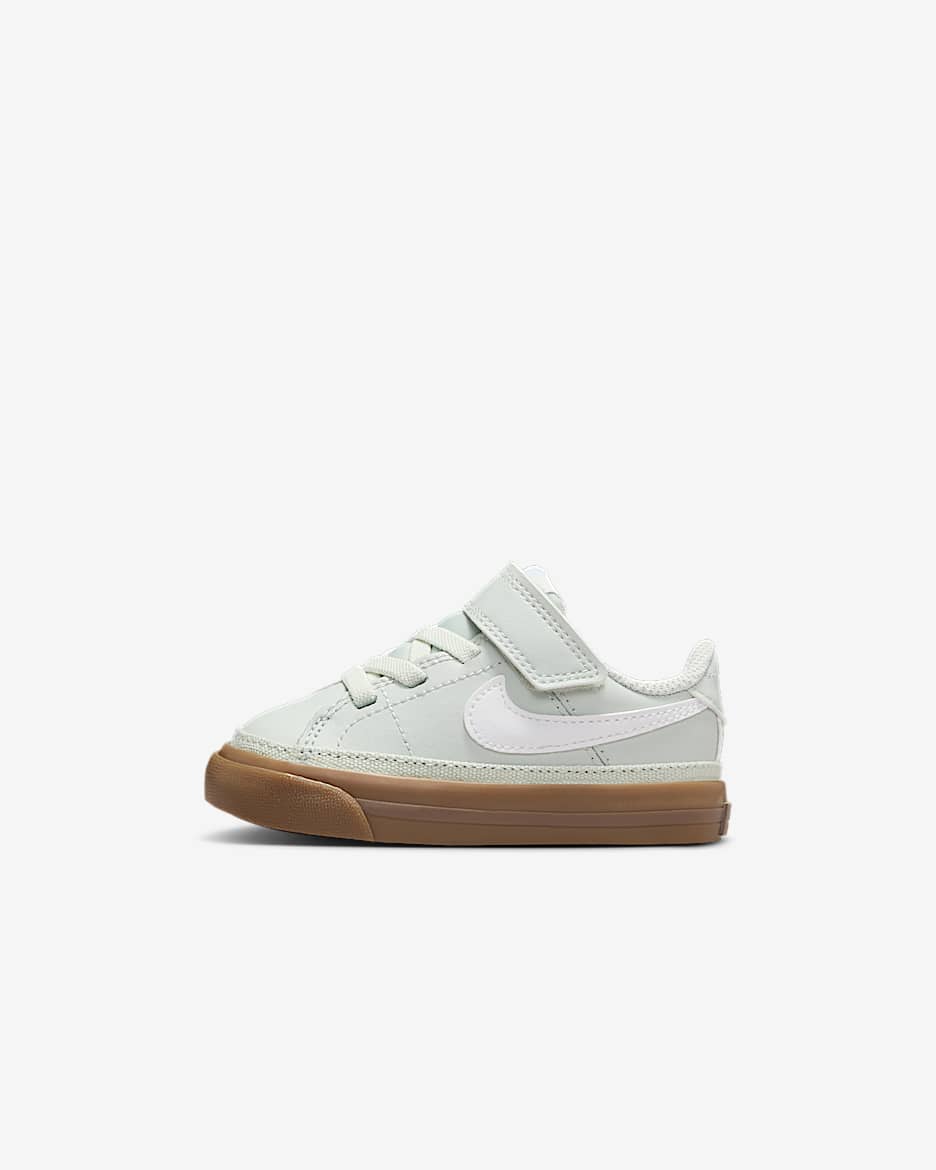 Nike Court Legacy 婴童易穿脱运动鞋板鞋 - 浅银/橡皮暗褐/白色