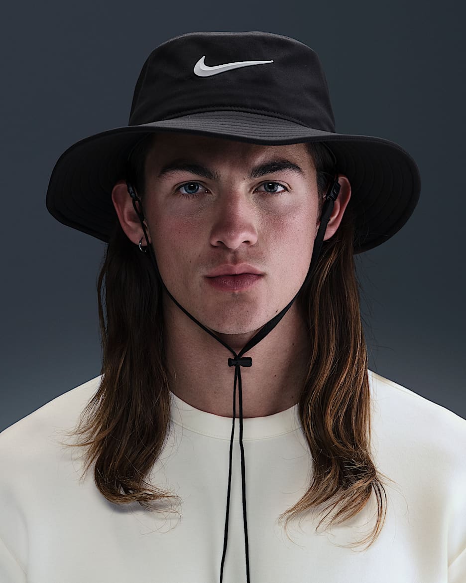 Nike Apex Dri-FIT 防晒速干渔夫运动帽 - 黑/浅烟灰